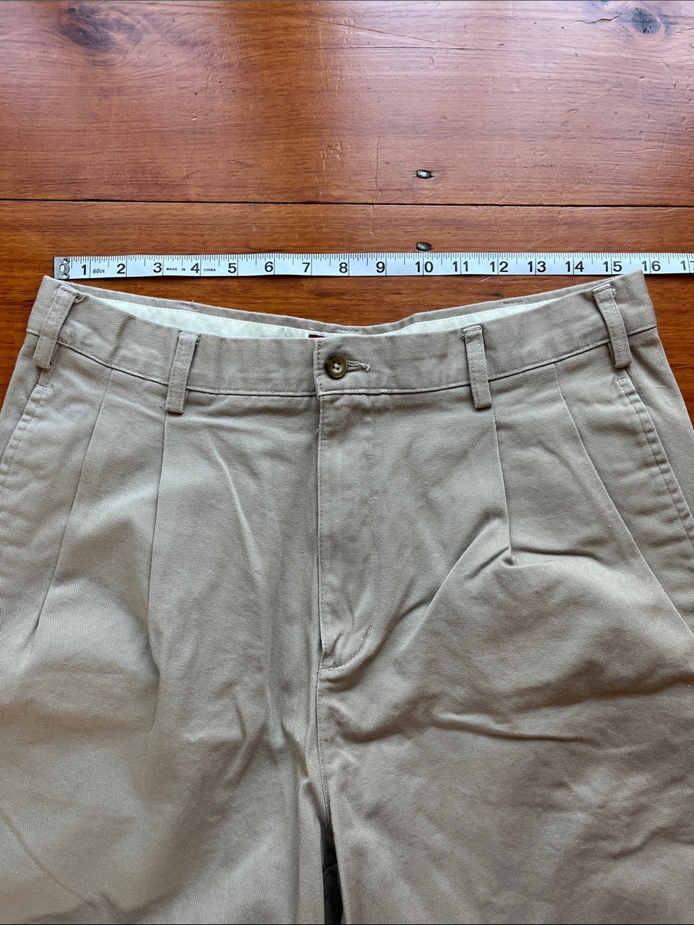 Chaps Men's Flat Front Khaki Shorts - Picture 2 of 5